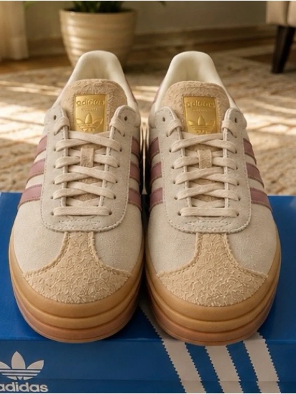 Adidas Women's Gazelle Bold JS3893 Cream White / Warm Clay
